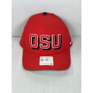 Nike Rise Ohio State Buckeyes Swoosh Flex Red OSU Fitted Size M/L Hat Cap NWT